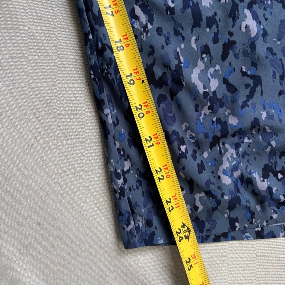 Athleta Avenue Wide Leg Crop Pants Blue Zip Pocket Drawstring Size 14 - Picture 11 of 11